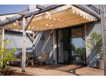 Bambusowy baldachim do pergoli – naturalny