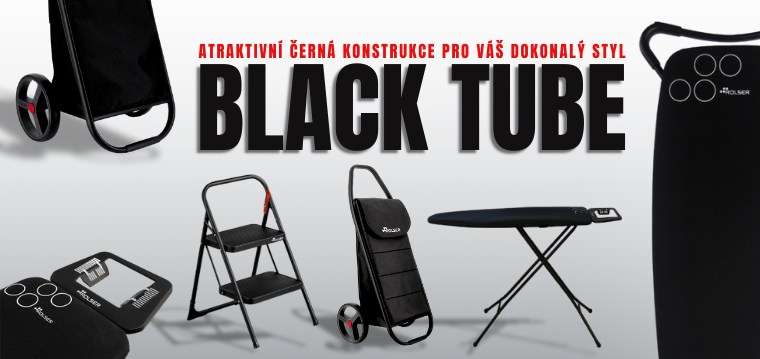 Tašky, prkna a schůdky s moderní černou konstrukcí BLACK Tube