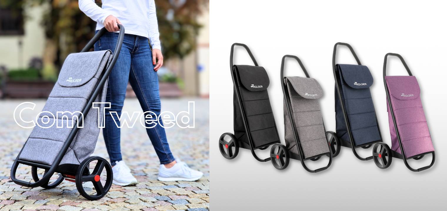 Moderní nákupní tašky na kolečkách Rolser COM Tweed