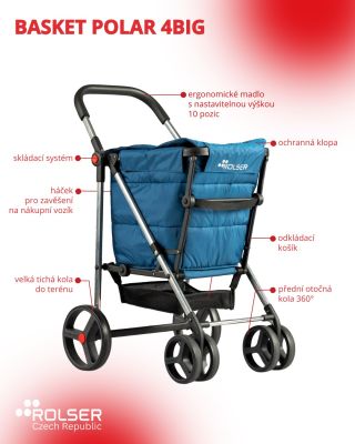 🛒✨ Rolser Basket Polar 4Big – nákupní vozík nové generace! Stylový, prostorný a dokonale ovladatelný společník, který ti...