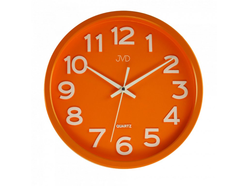 Moderní nástěnné hodiny JVD HX2413.6 oranžové_romero