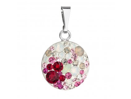 Stříbrný kulatý přívěsek Swarovski elements 34225.3 sweet love_romero