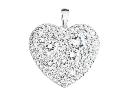 Stříbrný přívěsek ve tvaru srdce Swarovski elements 34243.1 crystal_romero