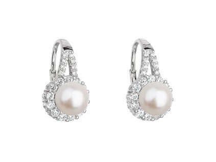 22067 1 22067 stribrne nausnice visaci s bilou ricni perlou 21047 1