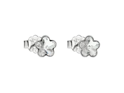 21485 4 21485 stribrne nausnice pecka s krystaly swarovski bila kyticka 31080 1