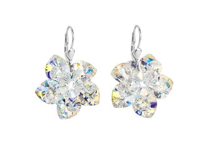 16502 4 16502 stribrne nausnice visaci s krystaly swarovski ab efekt kyticka 31130 2