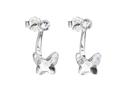 20504 4 20504 stribrne nausnice dvojite s krystaly swarovski bily motyl 31247 1