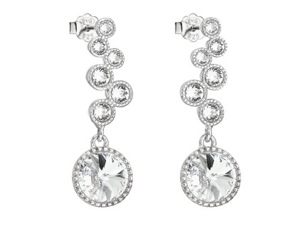 20555 4 20555 stribrne nausnice visaci s krystaly swarovski bile kulate 31265 1