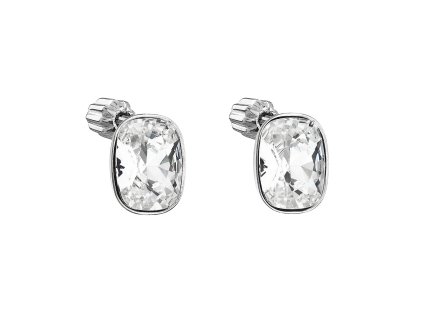 23759 4 23759 stribrne nausnice pecka s krystaly swarovski bily obdelnik 31279 1