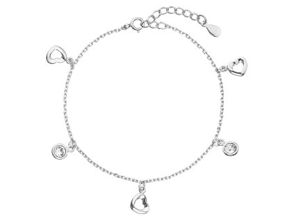 20615 5 20615 stribrny naramek se swarovski krystaly bile srdce 33110 1
