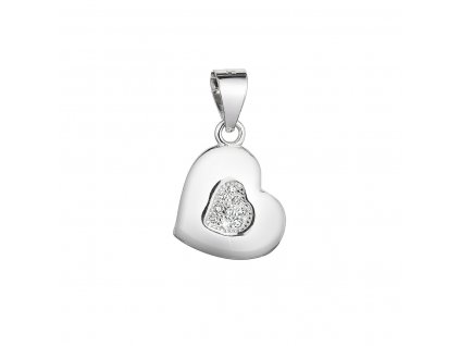 Stříbrný přívěsek ve tvaru srdce se zirkony 14010.1 stříbrný_romero