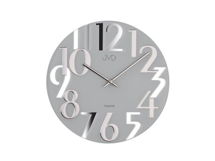 Skleněné nástěnné hodiny JVD design HT101.3 šedé_romero