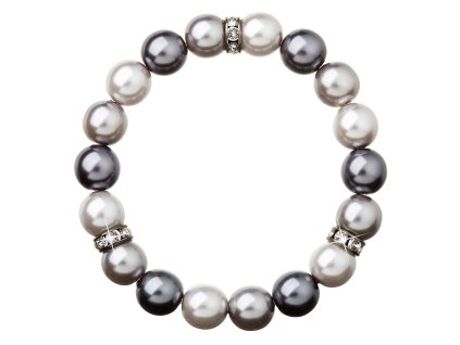Perlový náramek ze syntetických perel a Swarovski krystaly 33061.3 šedý_romero