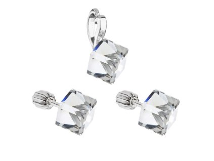 16373 2 16373 sada sperku s krystaly swarovski nausnice a privesek bila kosticka 39068 1