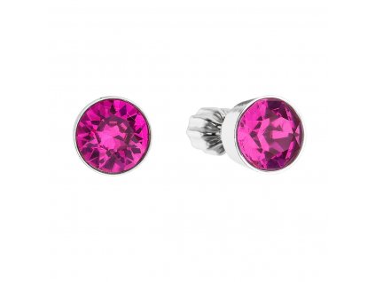 Stříbrné náušnice Swarovski elements 31113.3 fuchsia_romero