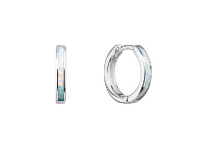 27908 4 27908 stribrne nausnice krouzky se syntetickym opalem bile 11403 1 white