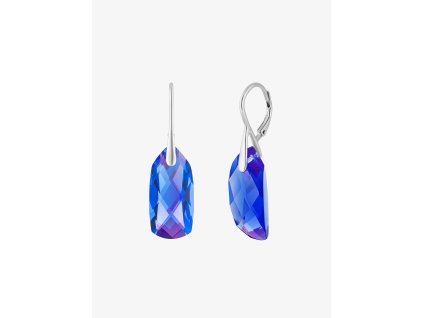 Stříbrné náušnice Crystal Bay s českým modrým kříťálem Preciosa 6261 58 safír  rhodiované stříbro, český křišťál Preciosa