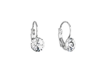 Elegantní bižuterní náušnice s bílým krystalem Swarovski 51031.1 crystal_romero