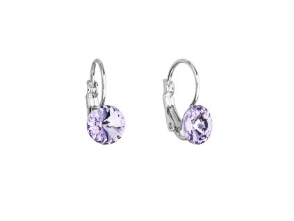 Elegantní bižuterní náušnice s fialovým krystalem Swarovski 51031.3 violet_romero