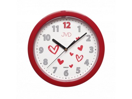 Dětské nástěnné hodiny JVD HP612.D3 s motivem srdíček