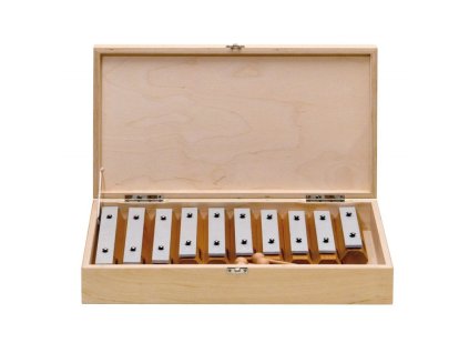 goldon set 10 kamenu metalofonu v drevenem boxu 11606