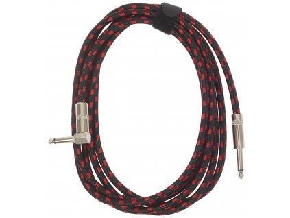 AMUMU Woven Instrument Cable Red Angled 3 m