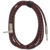 AMUMU Woven Instrument Cable Red Angled 3 m