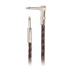 AMUMU Woven Instrument Cable Red Angled 3 m