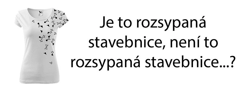 Ručně malované triko - Molekuly