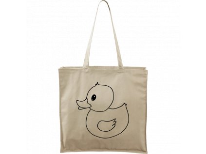 Plátěná taška Carry přírodní s černým motivem - Duck