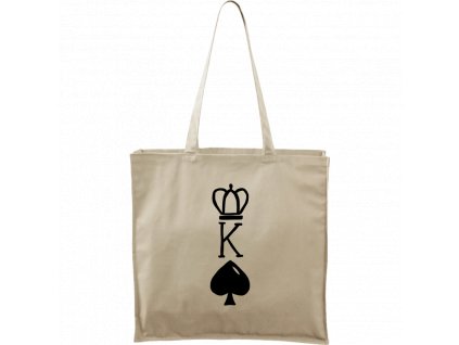 Plátěná taška Carry přírodní s černým motivem - King
