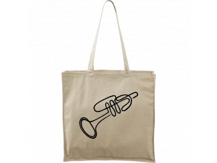 Plátěná taška Carry přírodní s černým motivem - Jednotahové - Trumpeta - 2