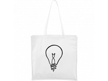 Plátěná taška Carry bílá s černým motivem - Jednotahové - Žárovka