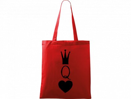 Plátěná taška Handy červená s černým motivem - Queen