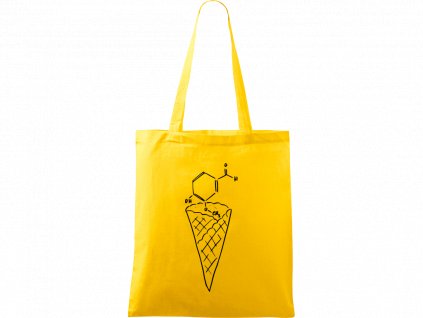 Plátěná taška Handy žlutá s černým motivem - Zmrzlina Vanilka
