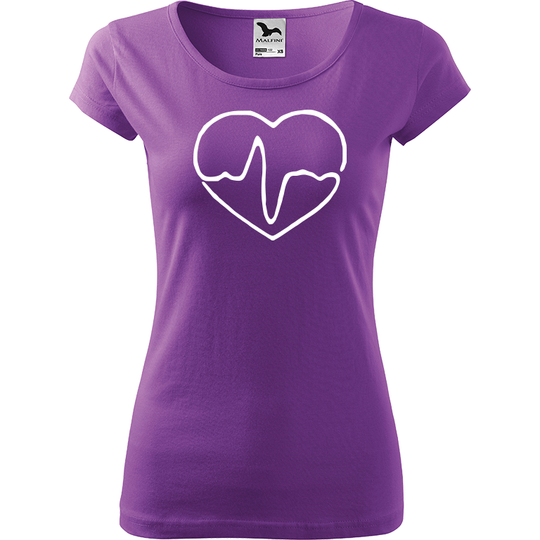 Ručně malované dámské bavlněné tričko - Doktorské srdce Barva trička: FIALOVÁ, Velikost trička: M, Barva motivu: BÍLÁ