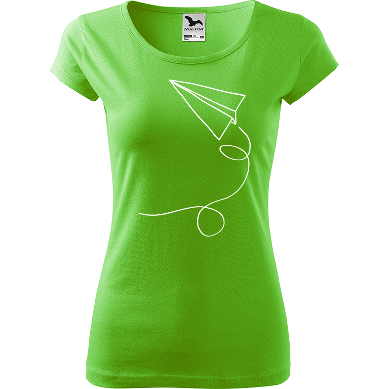 Ručně malované dámské bavlněné tričko - Šipka Barva trička: SVĚTLE ZELENÁ, Velikost trička: L, Barva motivu: BÍLÁ