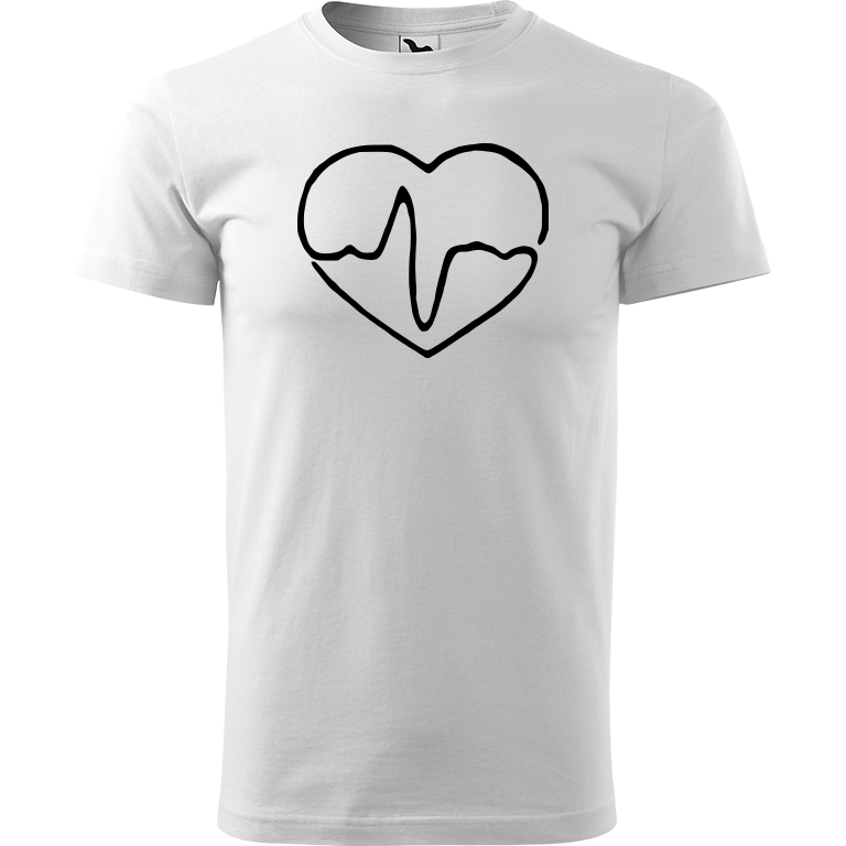 Ručně malované pánské bavlněné tričko - Doktorské srdce Barva trička: BÍLÁ, Velikost trička: S, Barva motivu: ČERNÁ