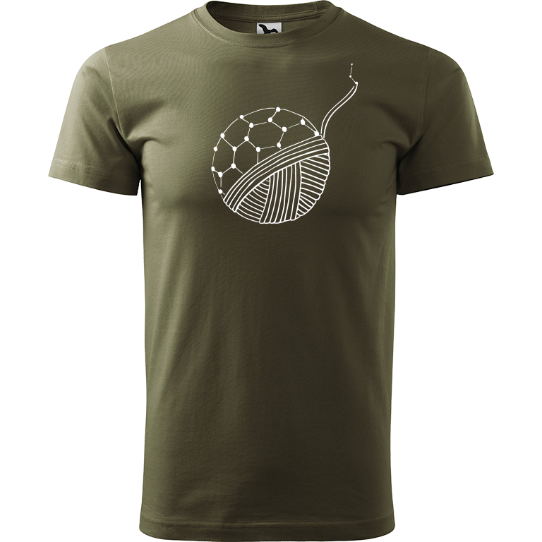 Ručně malované pánské bavlněné tričko - Fulleren Barva trička: ARMY, Velikost trička: S, Barva motivu: BÍLÁ