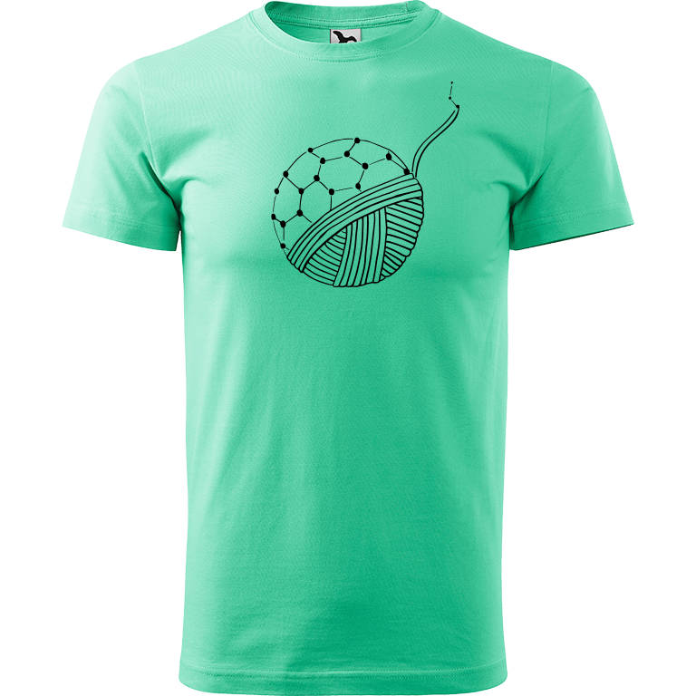 Ručně malované pánské bavlněné tričko - Fulleren Barva trička: MÁTOVÁ, Velikost trička: XL, Barva motivu: ČERNÁ
