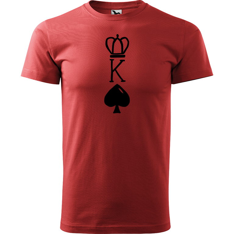 Ručně malované pánské bavlněné tričko - King Barva trička: BORDÓ, Velikost trička: L, Barva motivu: ČERNÁ