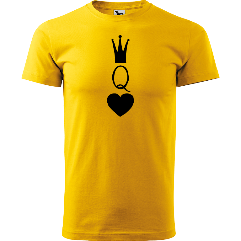 Ručně malované pánské bavlněné tričko - Queen Barva trička: ŽLUTÁ, Velikost trička: S, Barva motivu: ČERNÁ