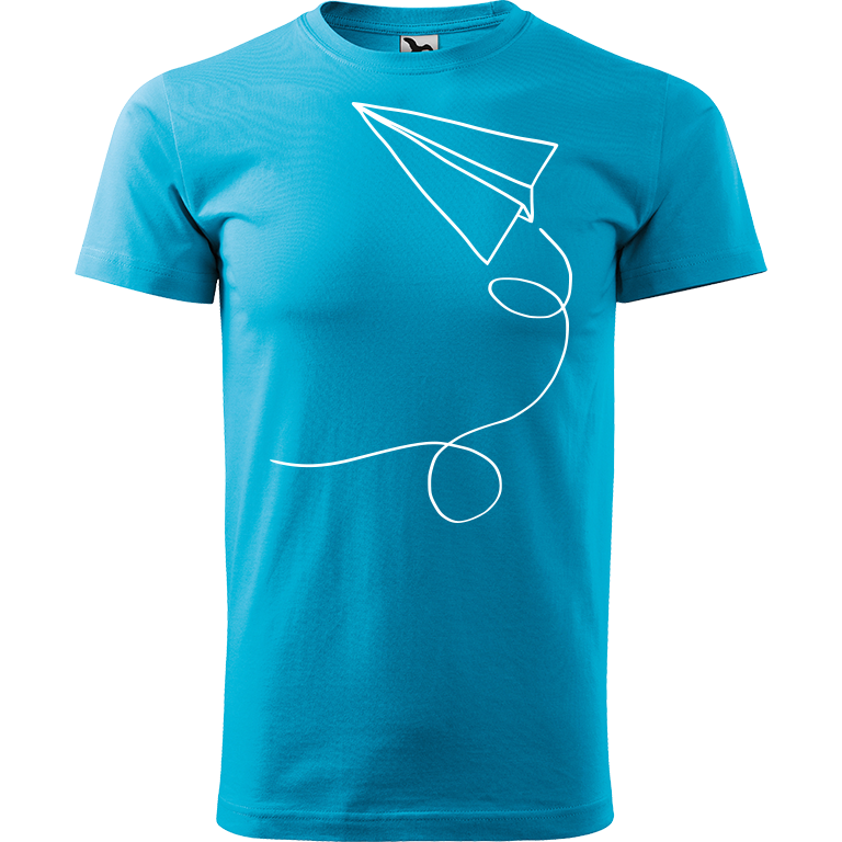 Ručně malované pánské bavlněné tričko - Šipka Barva trička: TYRKYSOVÁ, Velikost trička: M, Barva motivu: BÍLÁ