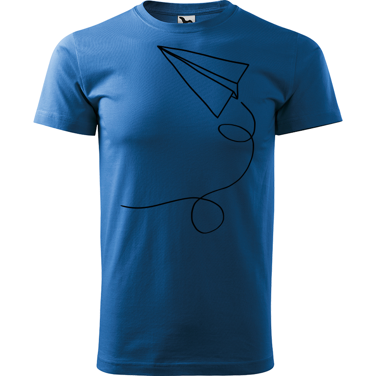 Ručně malované pánské bavlněné tričko - Šipka Barva trička: AZUROVÁ, Velikost trička: L, Barva motivu: ČERNÁ