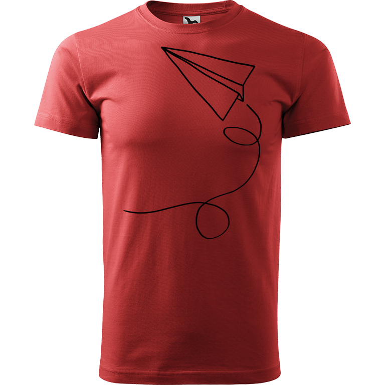 Ručně malované pánské bavlněné tričko - Šipka Barva trička: BORDÓ, Velikost trička: XXL, Barva motivu: ČERNÁ