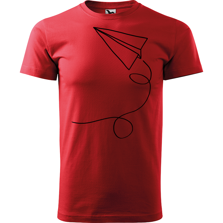 Ručně malované pánské bavlněné tričko - Šipka Barva trička: ČERVENÁ, Velikost trička: XXL, Barva motivu: ČERNÁ