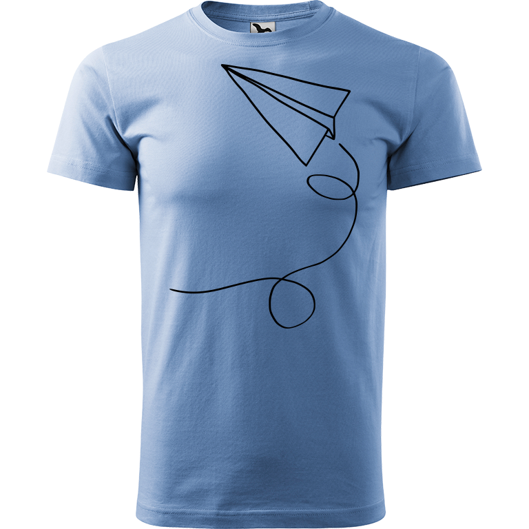 Ručně malované pánské bavlněné tričko - Šipka Barva trička: NEBESKY MODRÁ, Velikost trička: M, Barva motivu: ČERNÁ