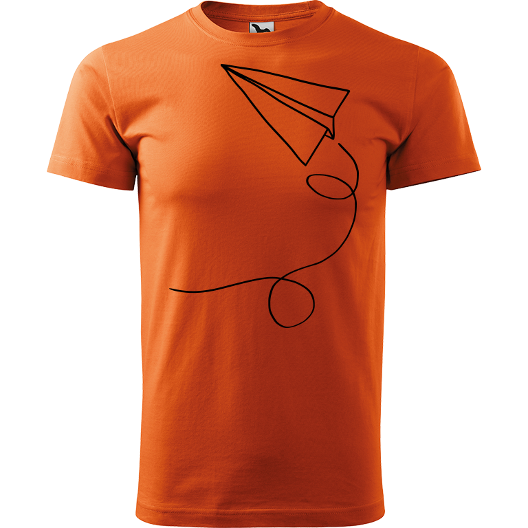 Ručně malované pánské bavlněné tričko - Šipka Barva trička: ORANŽOVÁ, Velikost trička: S, Barva motivu: ČERNÁ