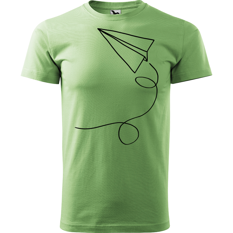 Ručně malované pánské bavlněné tričko - Šipka Barva trička: TRÁVOVĚ ZELENÁ, Velikost trička: M, Barva motivu: ČERNÁ