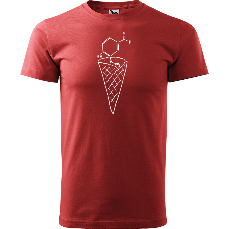 Ručně malované pánské bavlněné tričko - Zmrzlina Vanilka Barva trička: BORDÓ, Velikost trička: S, Barva motivu: BÍLÁ